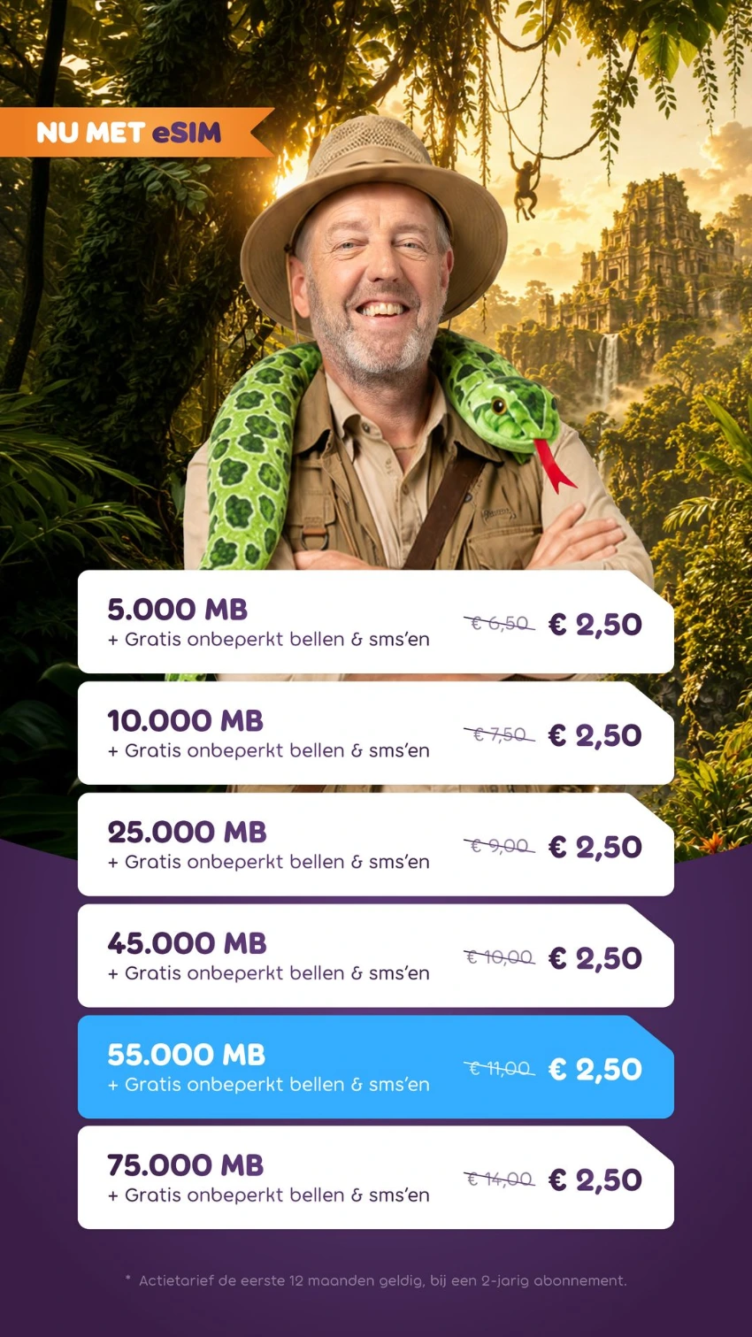Nu met eSIM - SIM Only 5G aanbieding